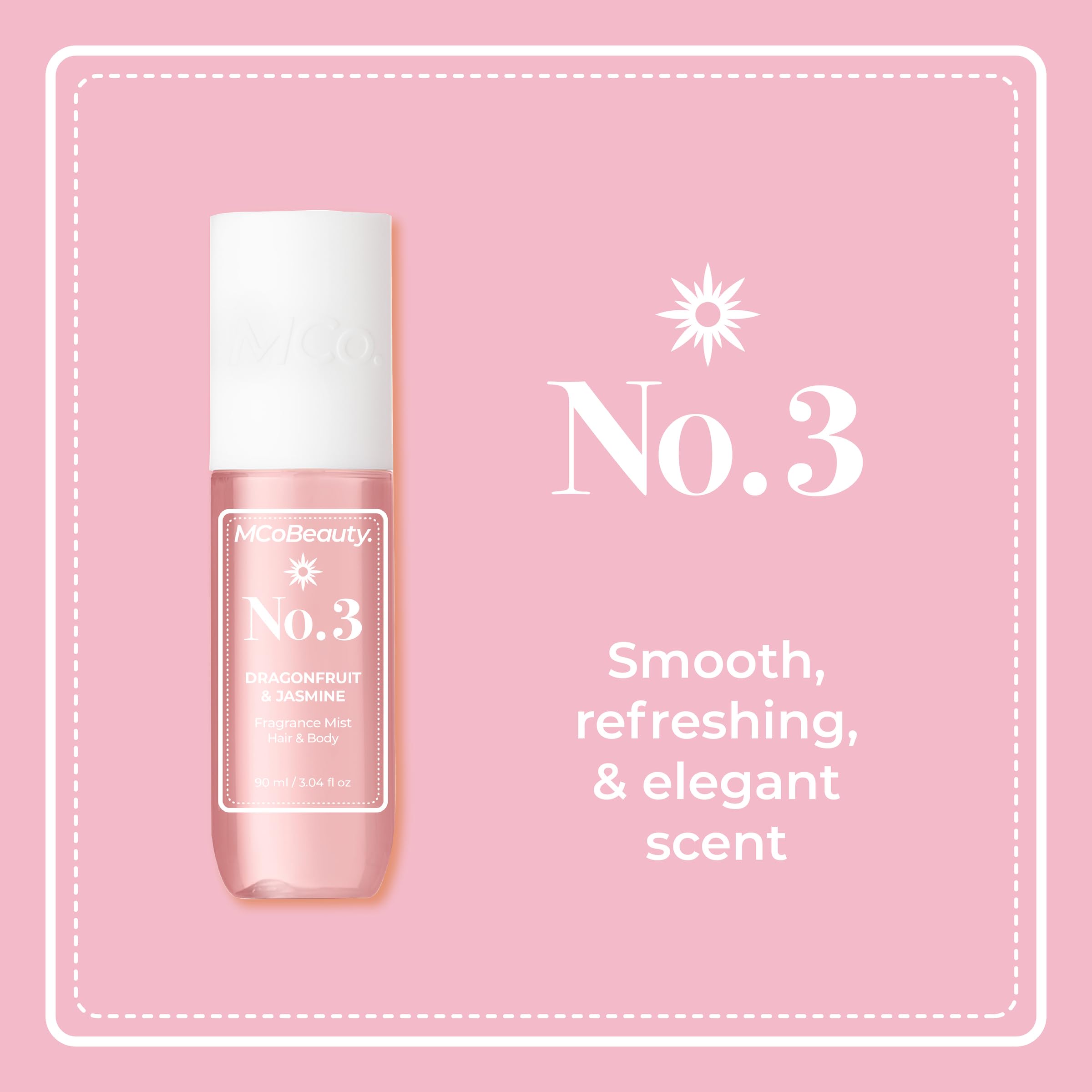 MCoBeauty Fragrance Mist No.3 packaging close-up for gifting appeal
