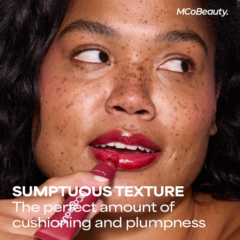 Sleek applicator with MCoBeauty lip treatment Vanilla Brulee in compact packaging