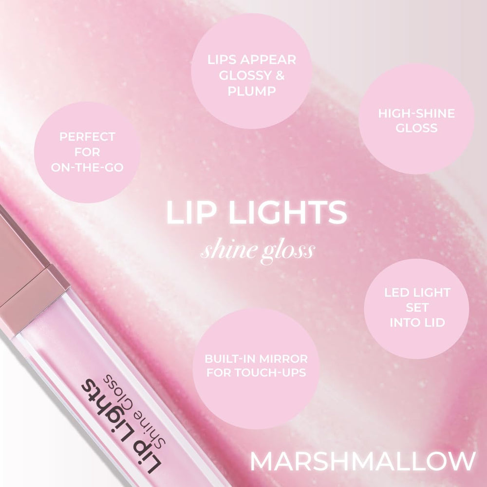 MCoBeauty Lip Lights Shine Gloss on-the-go in a small purse for convenience.