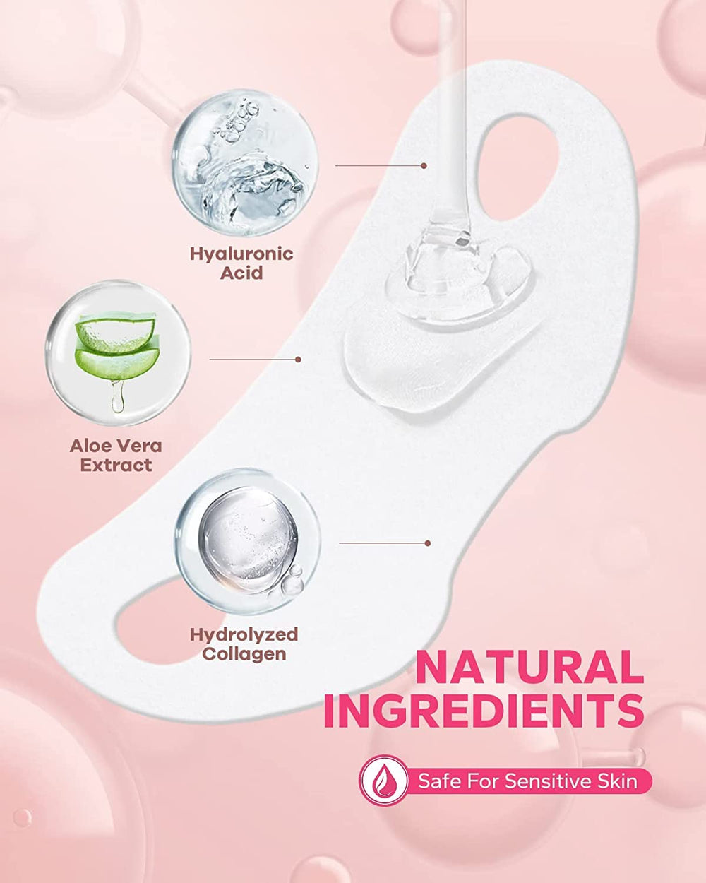 MCOMCE FairyFace hydrogel texture closeup highlights soothing moisture delivery.