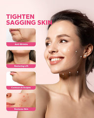 MCOMCE FairyFace V Line Mask on face demonstrates fit around the chin and jawline.