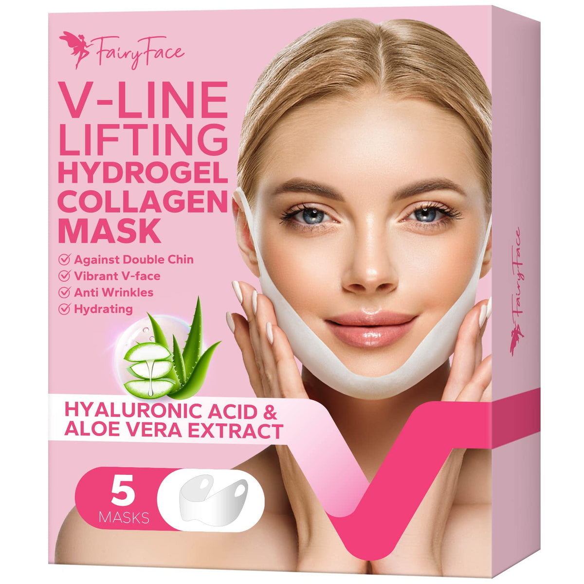 MCOMCE FairyFace V Line Mask packaging for easy contour masking and premium appeal.