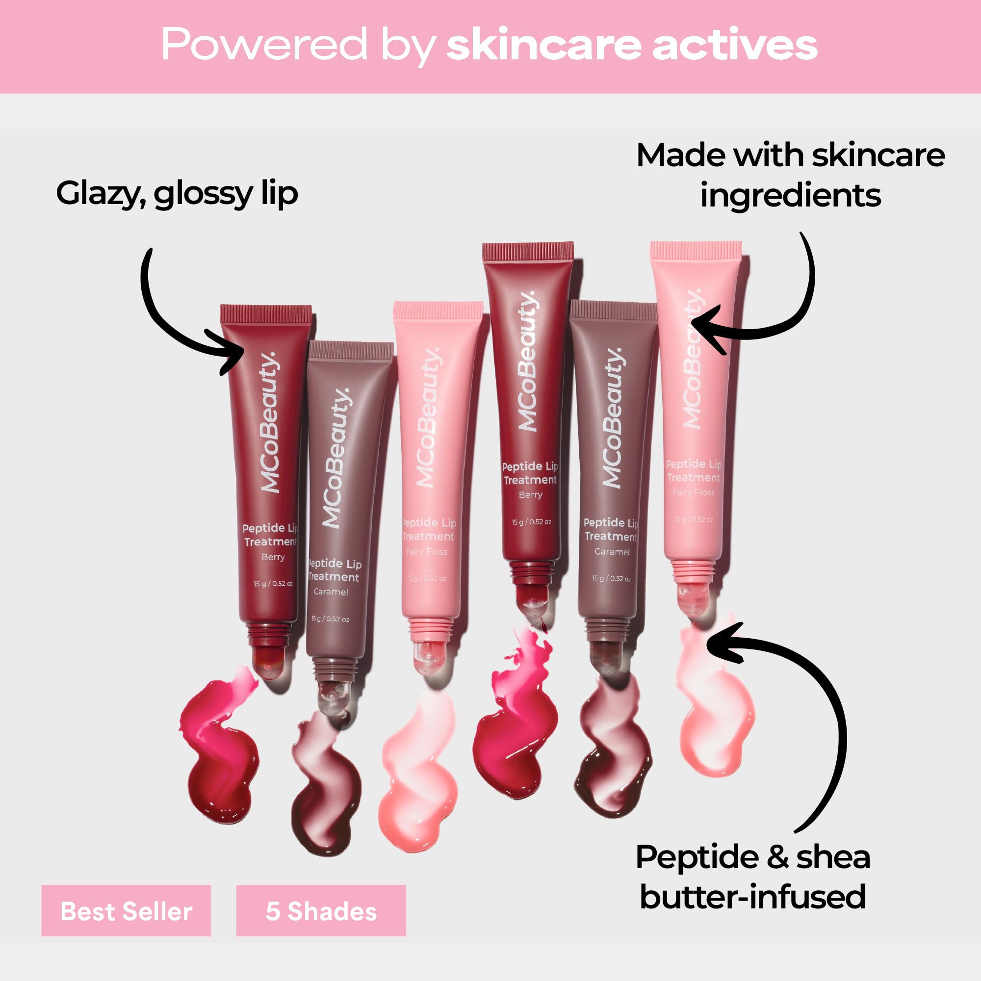 Close-up of applying MCoBeauty Fairy Floss lip treatment for smooth lips