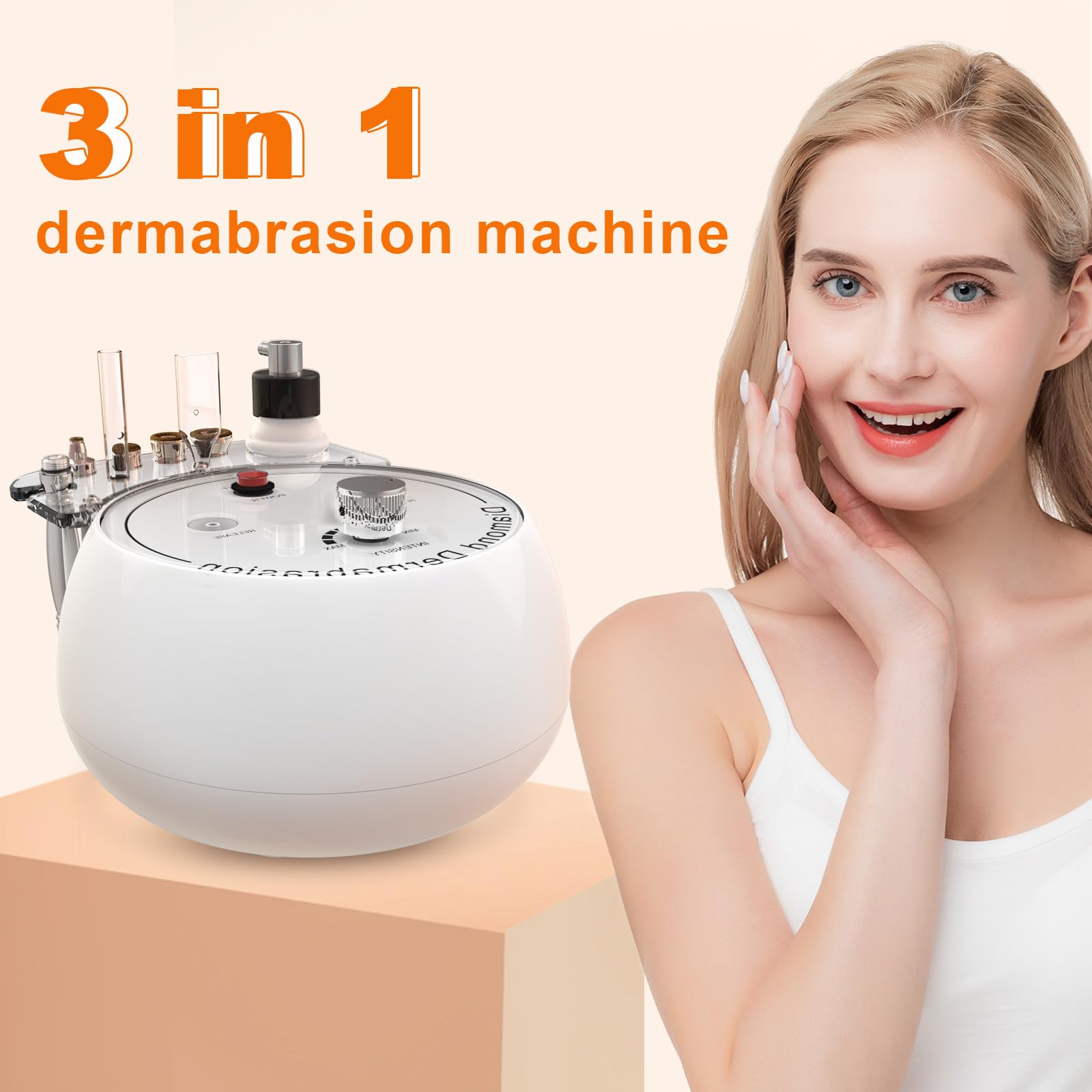 Mcwdoit Diamond Microdermabrasion Machine closeup diamond tip for gentle surface exfoliation