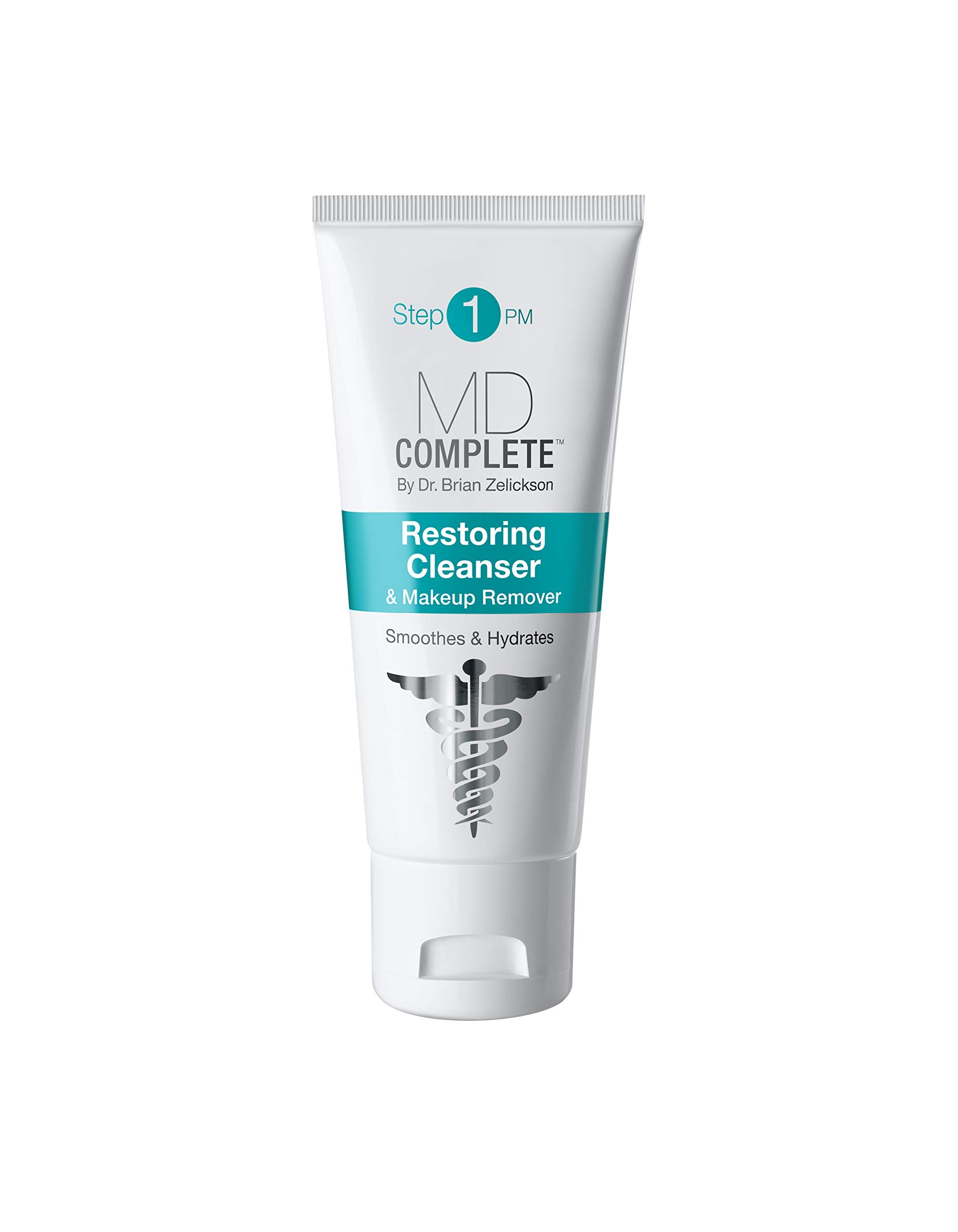 MD Complete Restoring Cleanser bottle ready for gentle makeup removal and hydration.