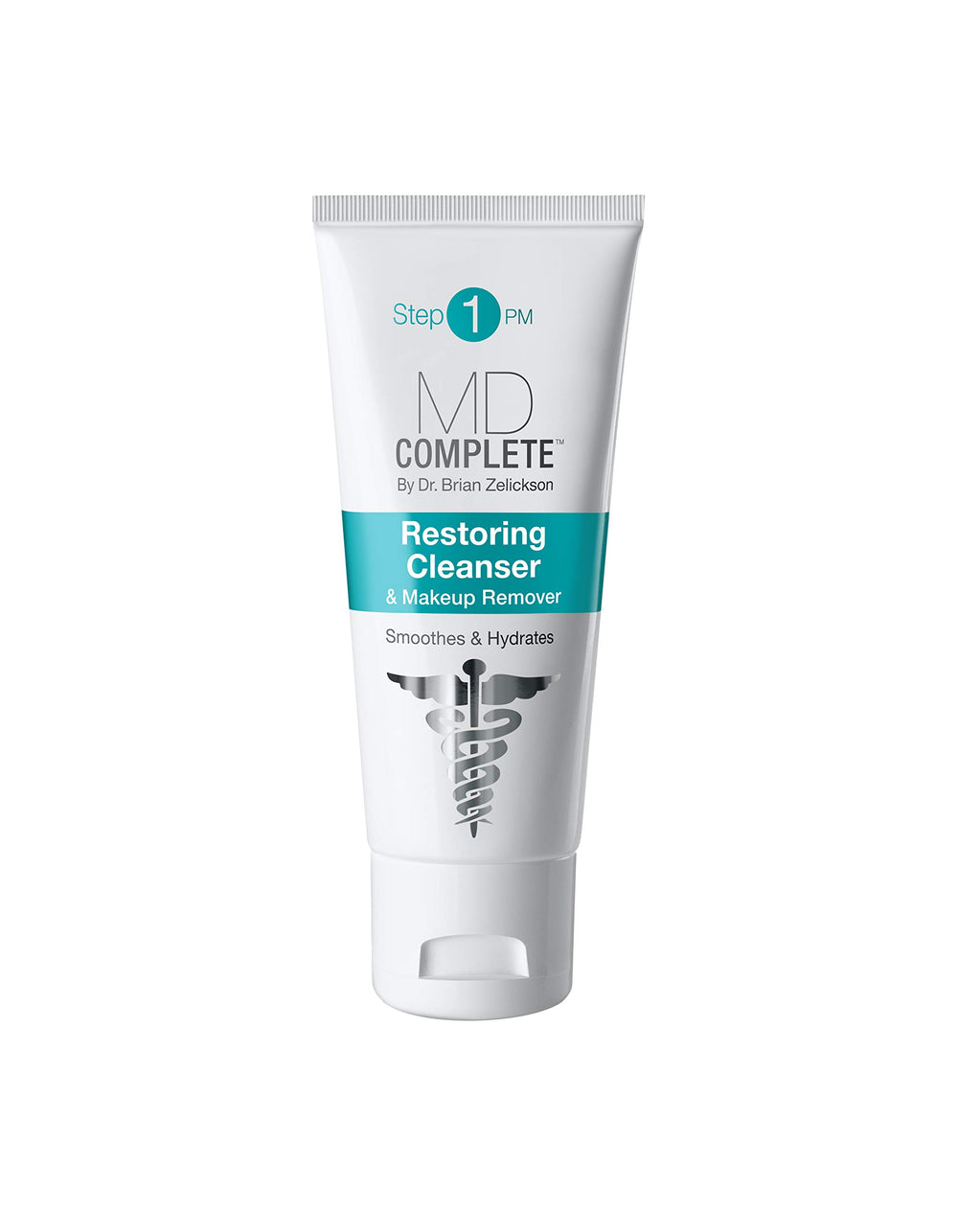 MD Complete Restoring Cleanser bottle ready for gentle makeup removal and hydration.