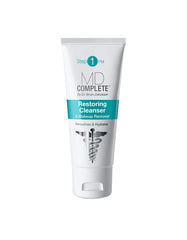 MD Complete Restoring Cleanser bottle ready for gentle makeup removal and hydration.