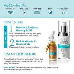 MD Complete Retinol Vitamin C Concentrate dropper closeup shows potency