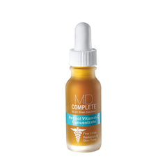 MD Complete Retinol Vitamin C Concentrate Serum bottle for daily anti-aging care and radiance