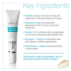 Cream texture close-up of MD Complete Wrinkle Radiance Trio for smoothing skin.