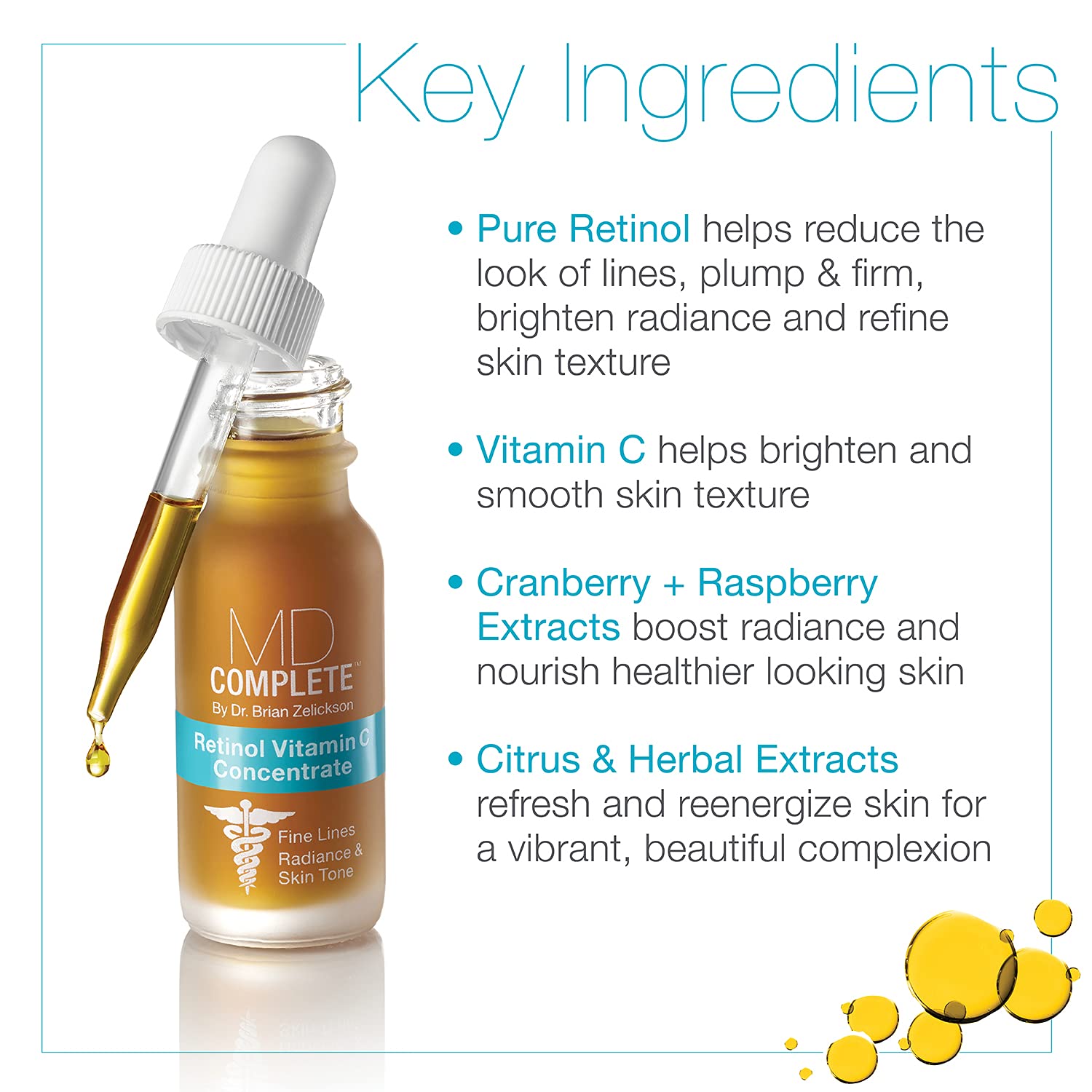 Ingredient panel highlighting retinol, vitamin C, and peptides on product box.