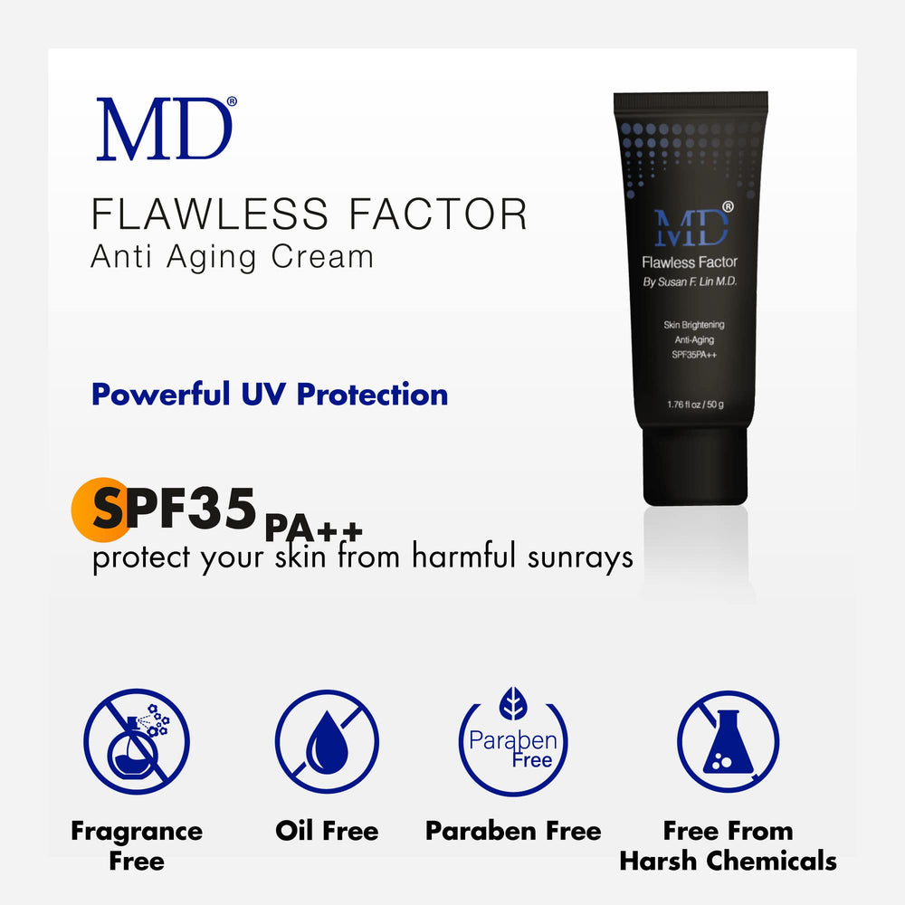MD Flawless Factor BB Cream arm swatches show even tone.