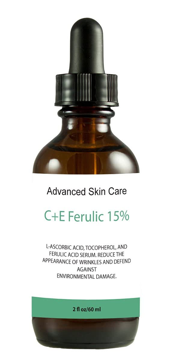 MD3 Advanced Skincare CE Ferulic Serum bottle with dropper for brightening benefits.