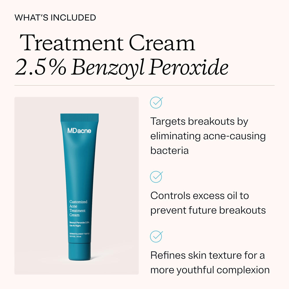 MDacne 3-step routine setup image illustrates orderly, simple daily use