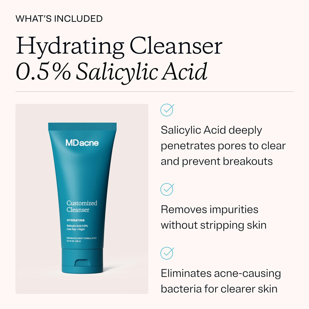 MDacne barrier-support formula aids skin comfort during active regimen.