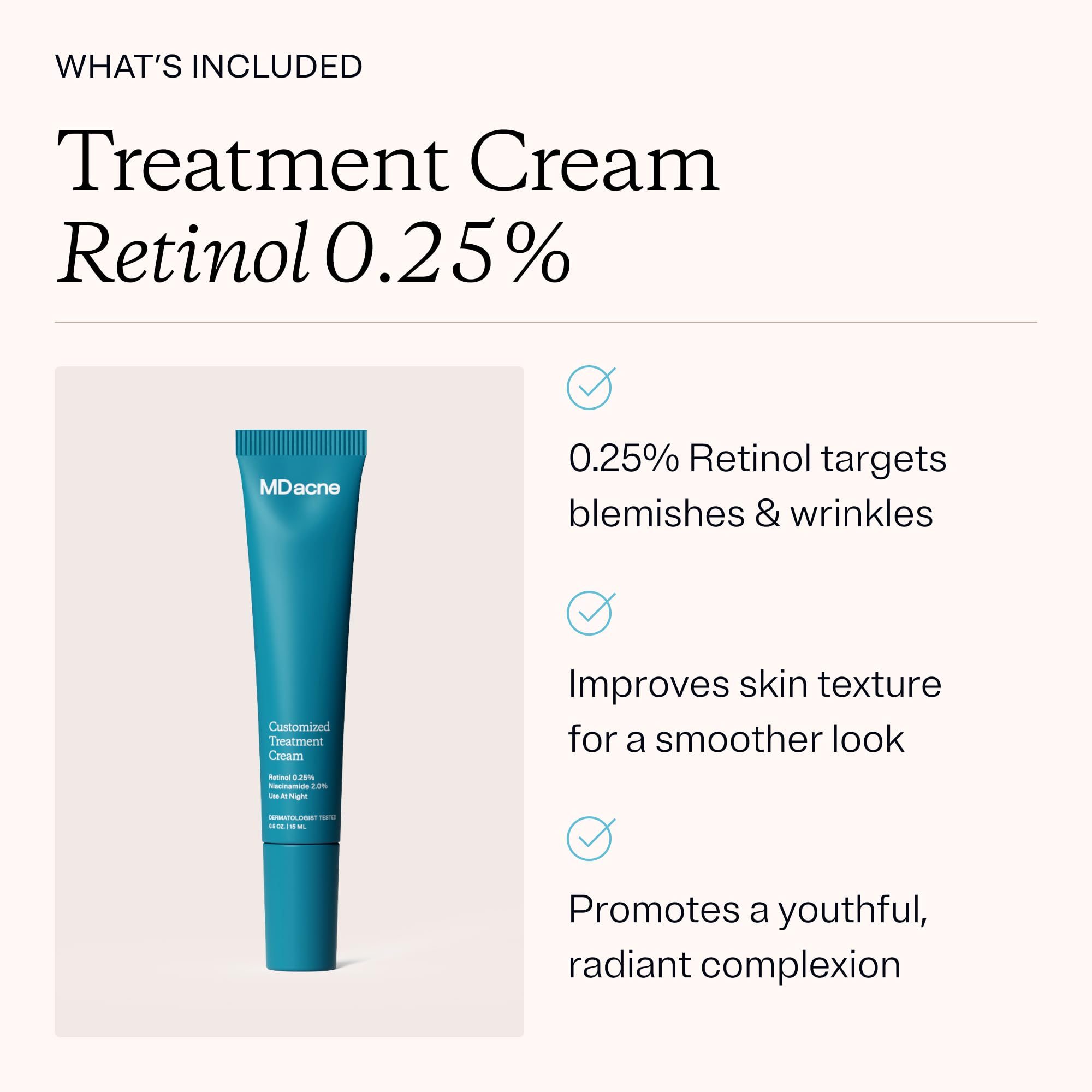 MDacne plant-based packaging box highlights vegan, paraben-free formulation.
