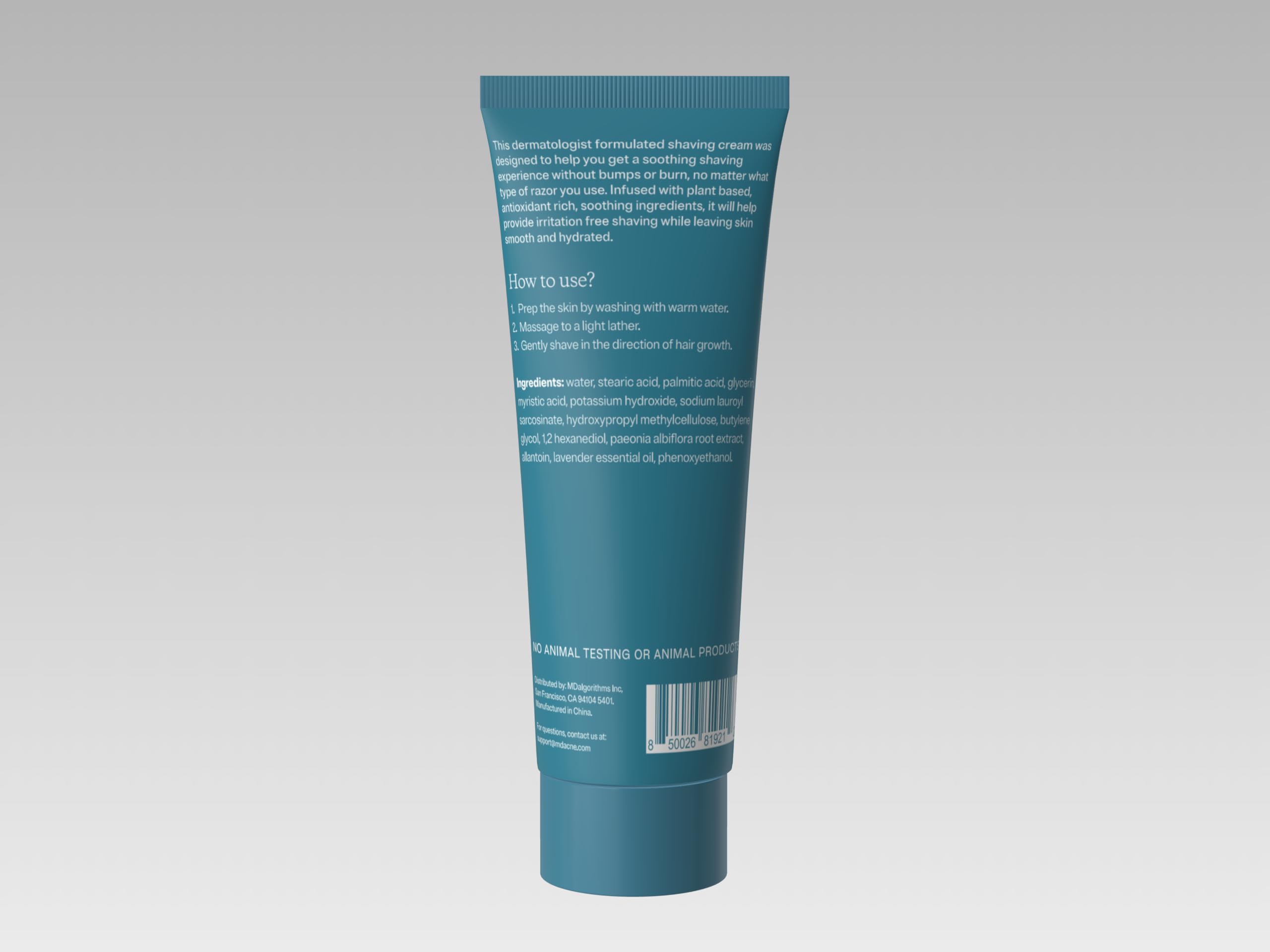 MDacne shaving cream 1-7-oz packaging keeps shaving essentials ready