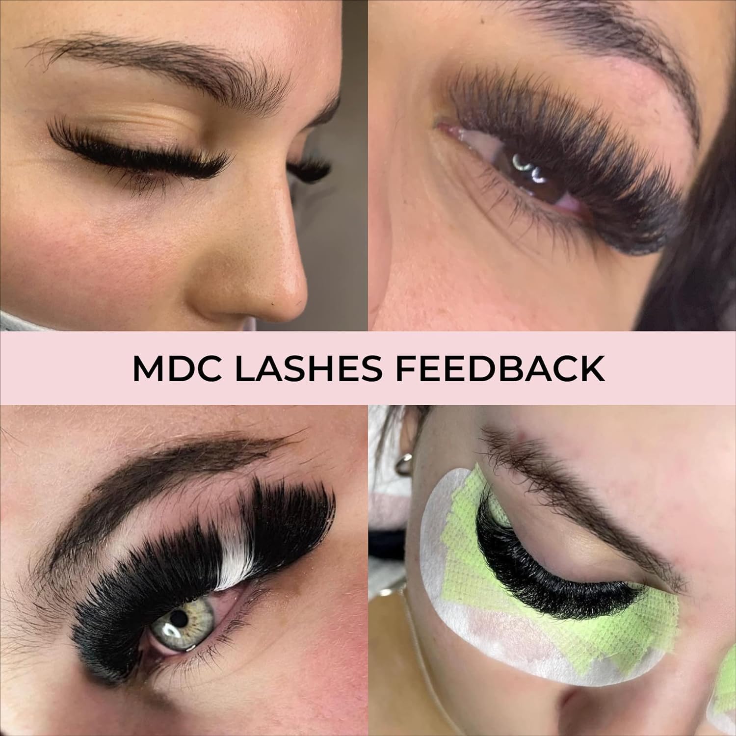 MDC Lashes soft, very black PBT material for natural finish.