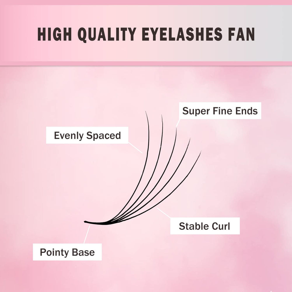MDC LASHES Promade fans 16mm length for versatile lash styling.