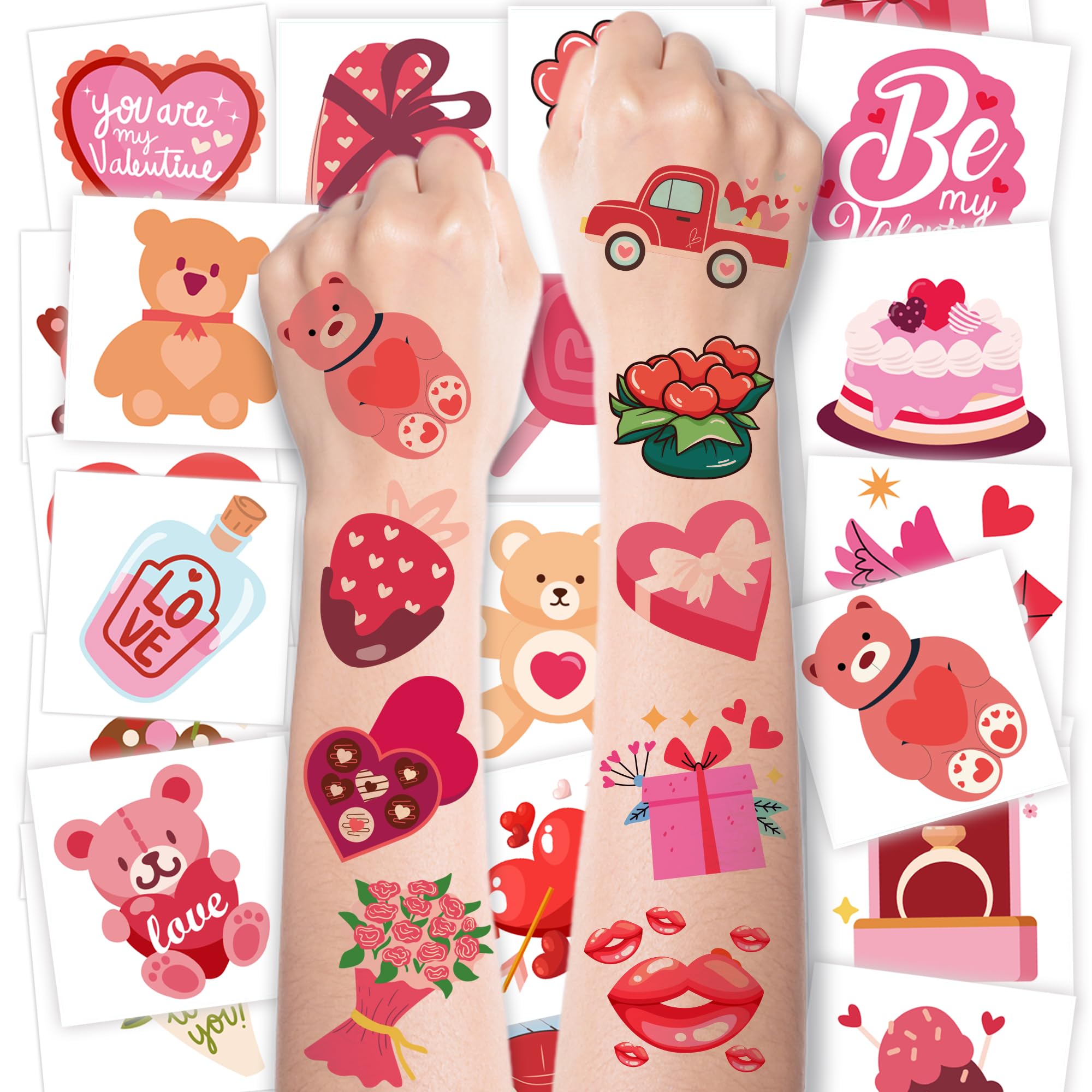 MDDRUIQI valentines tattoos 150-pc pack ideal for party favors and festive decor.