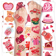 MDDRUIQI valentines tattoos 150-pc pack ideal for party favors and festive decor.