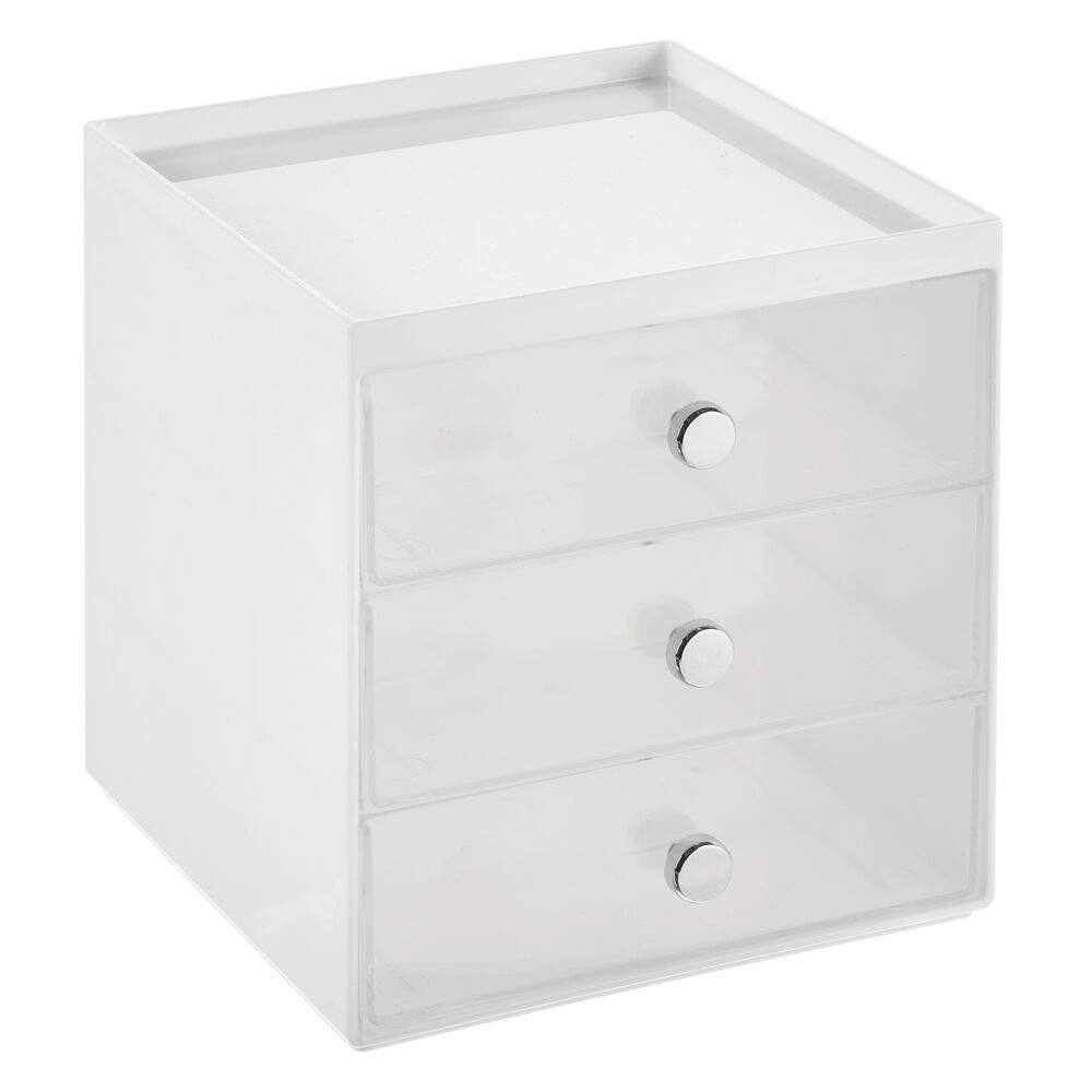 mDesign compact dimensions 7x6x7 inches fit on countertops and vanities