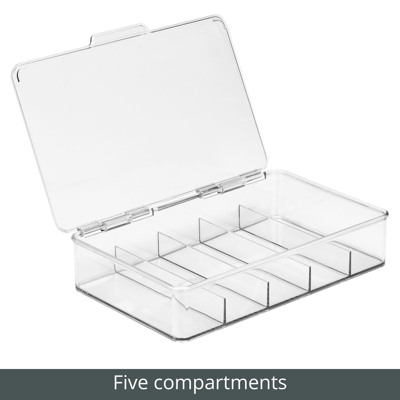 mdesign Ligne Collection versatile storage separates hair accessories and small jewelry.