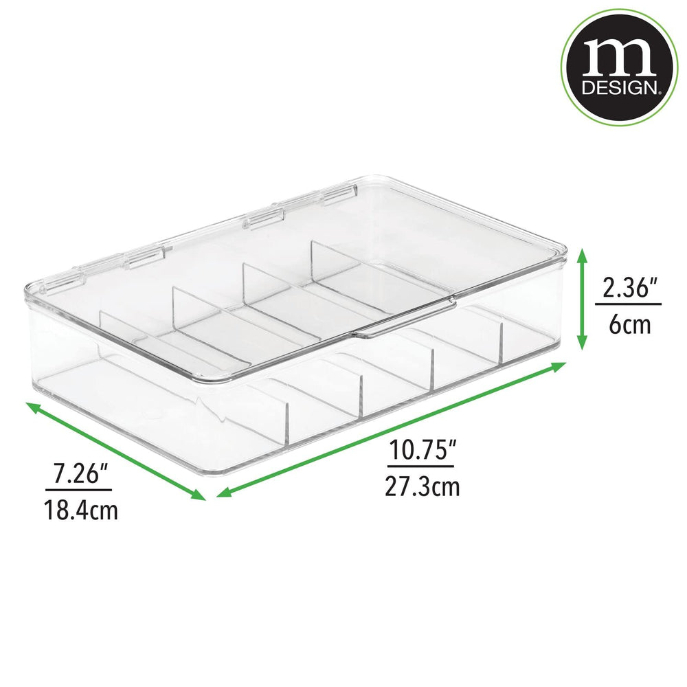 mdesign Ligne Collection hinged-lid box keeps items secure while you view contents.