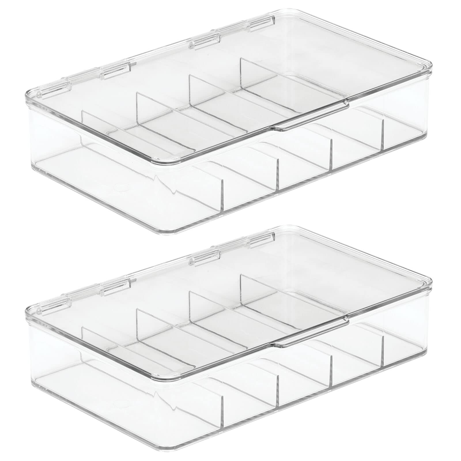 mdesign Ligne Collection easy-clean plastic keeps daily gear tidy.