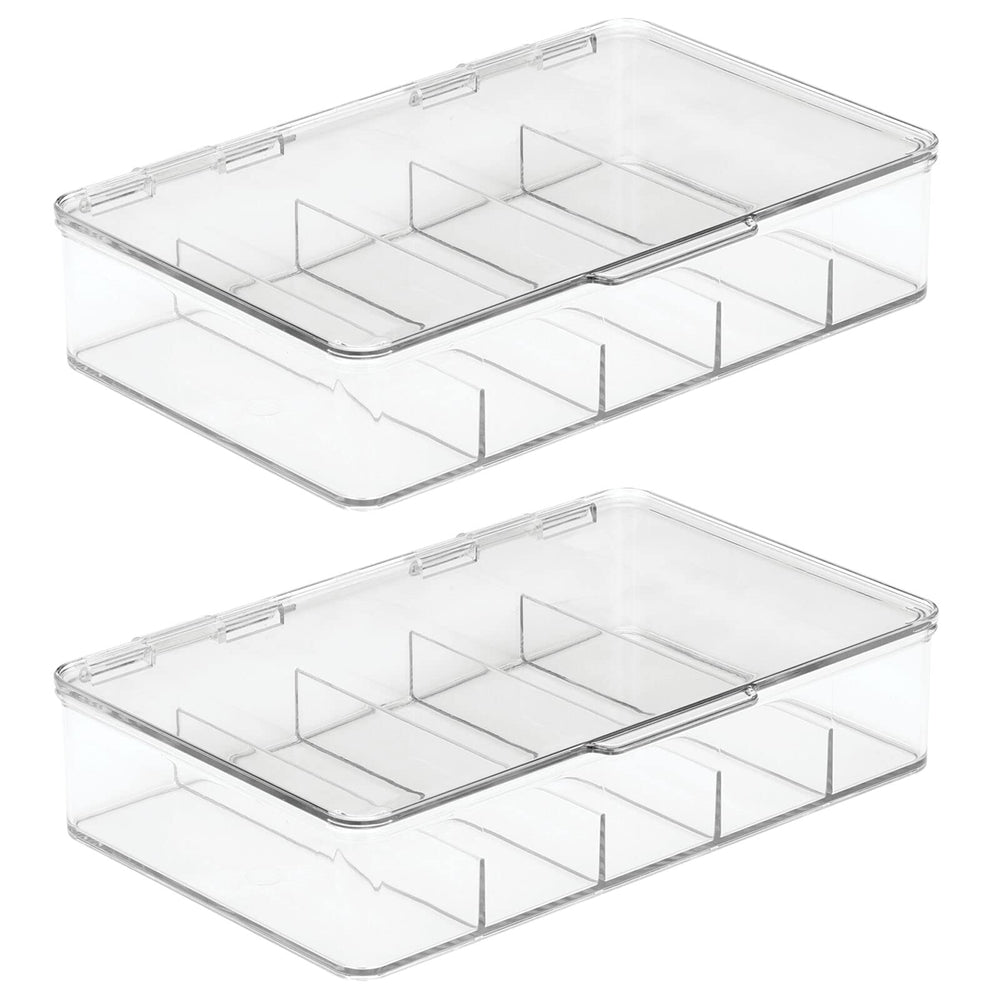 mdesign Ligne Collection easy-clean plastic keeps daily gear tidy.