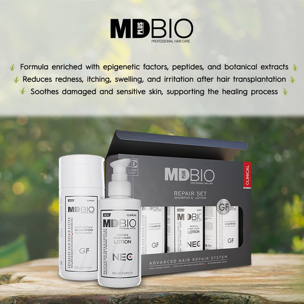 MD Plus Bio scalp close-up highlighting balanced moisture and comfort.