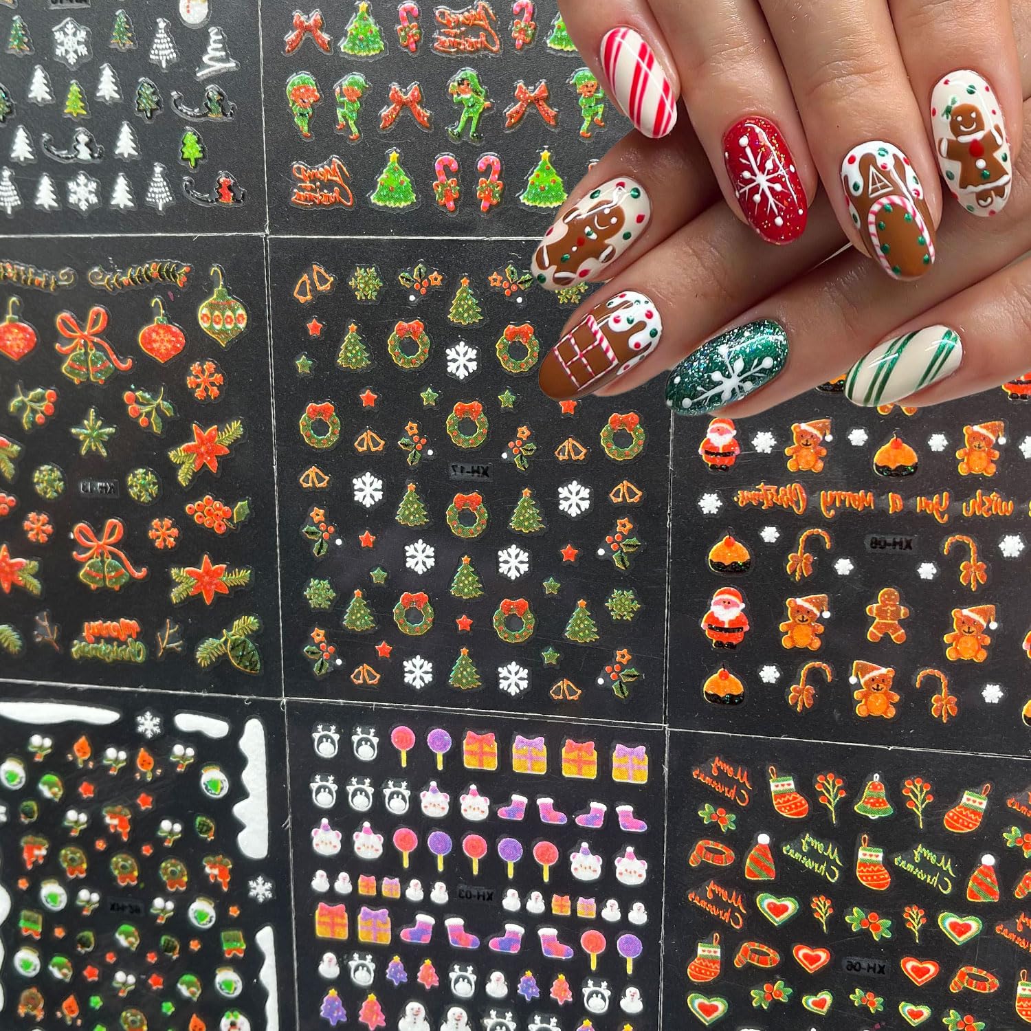 Mdscve Christmas snowflake decals add delicate sparkle for graceful nail art