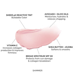 MDSolarSciences lip balm swatch showing sheer buildable color on lips.