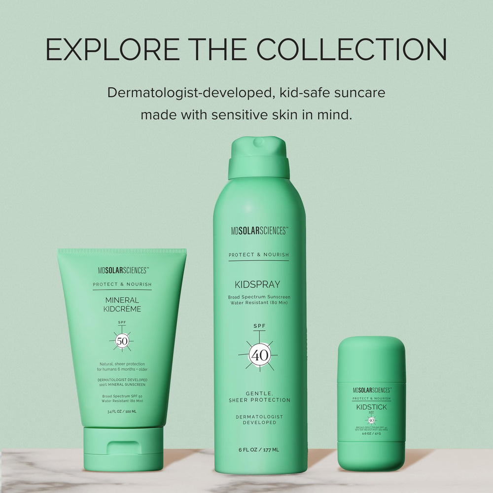 MDSolarSciences Mineral KidCreme SPF 50 highlights antioxidants such as Vitamin C and Green Tea