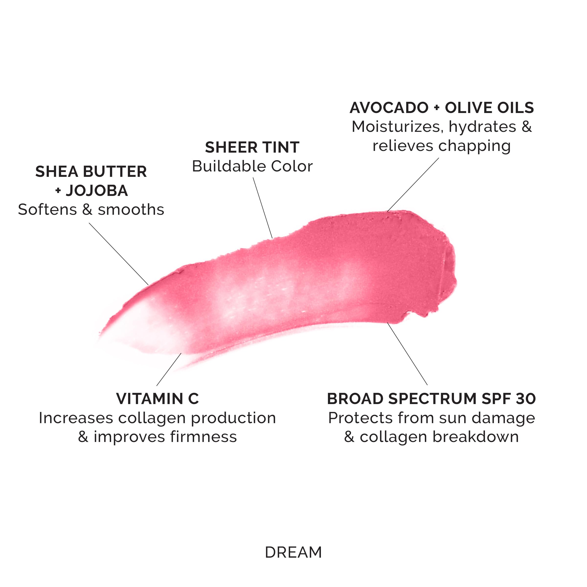 MDSolarSciences tinted lip balm in neutrals for buildable color with glossy finish