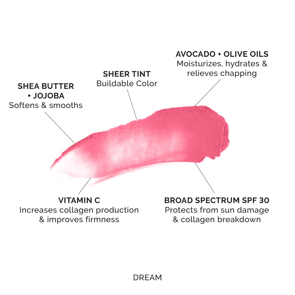 MDSolarSciences tinted lip balm in neutrals for buildable color with glossy finish