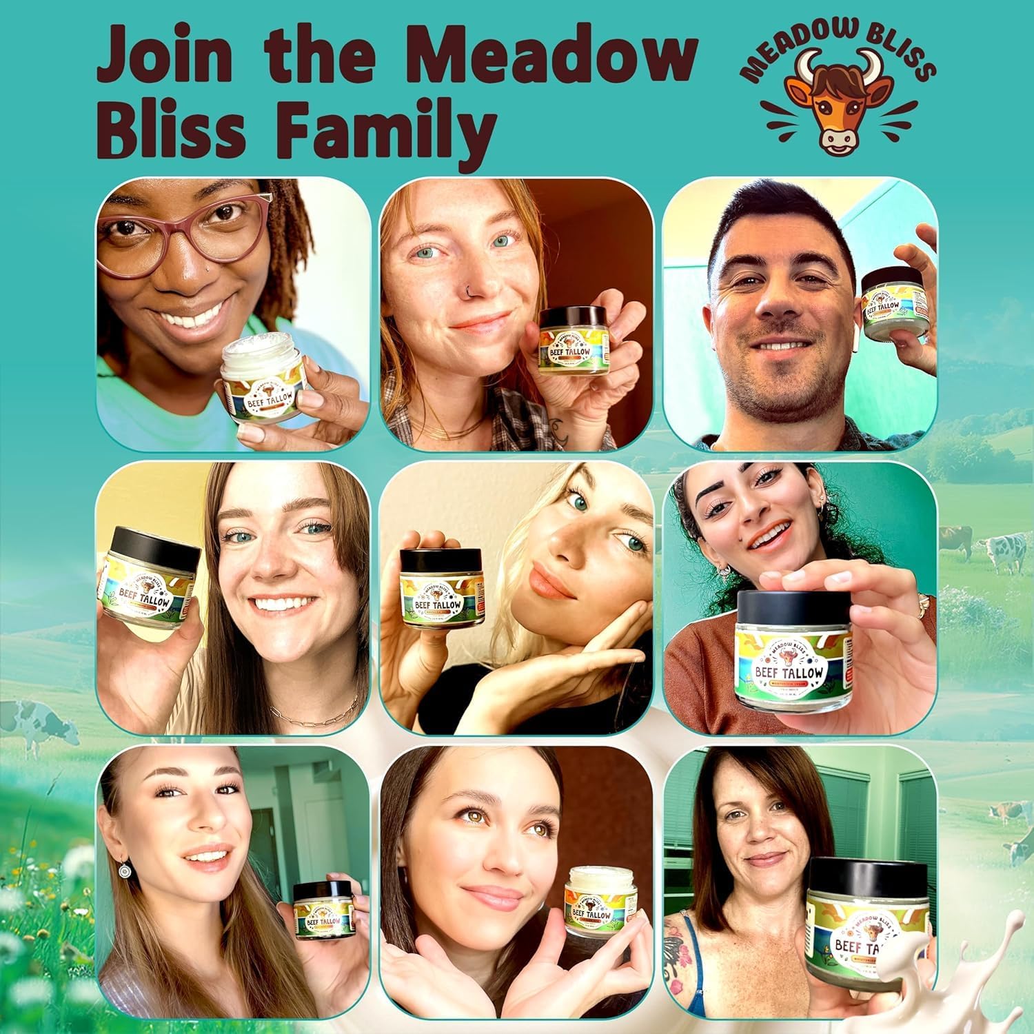 Meadow Bliss on facial skin to hydrate dry areas