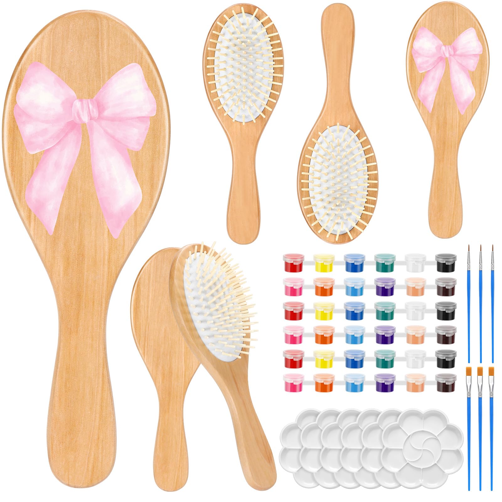 Meanplan DIY wooden hairbrush kit front view for personalized style
