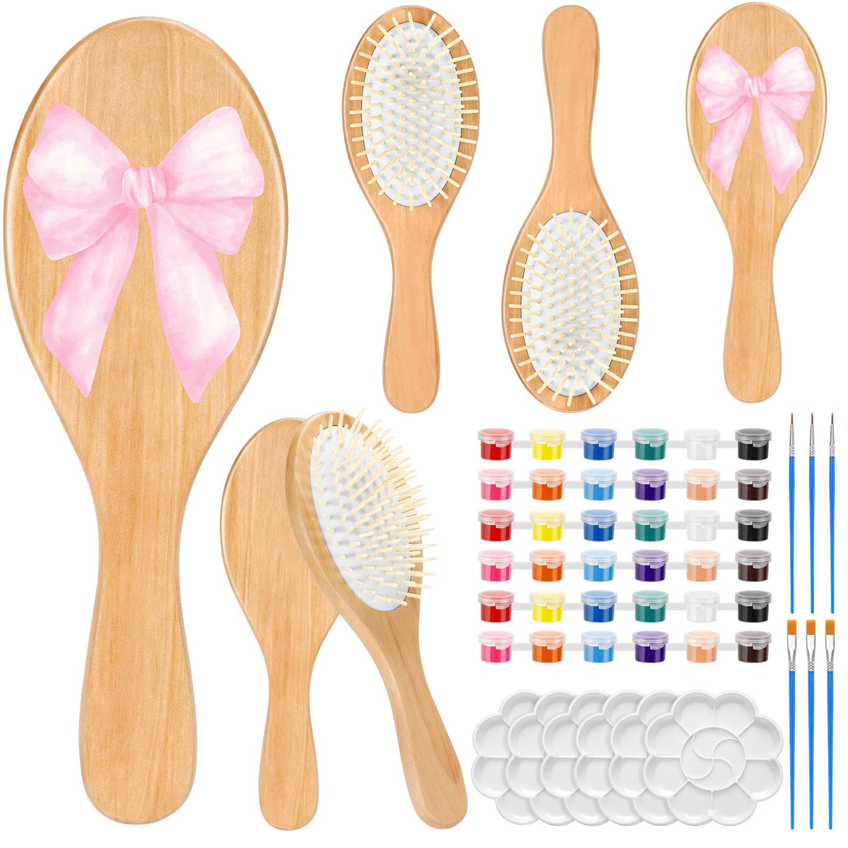 Meanplan DIY wooden hairbrush kit front view for personalized style