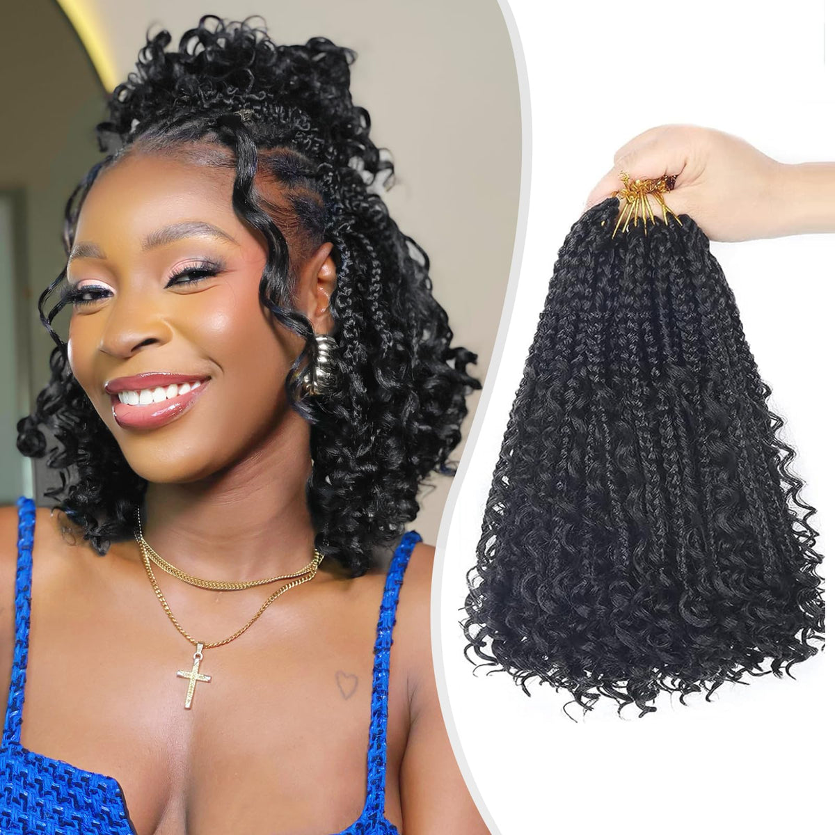 Mebeli Goddess box braids 10inch pack view shows lightweight, natural base