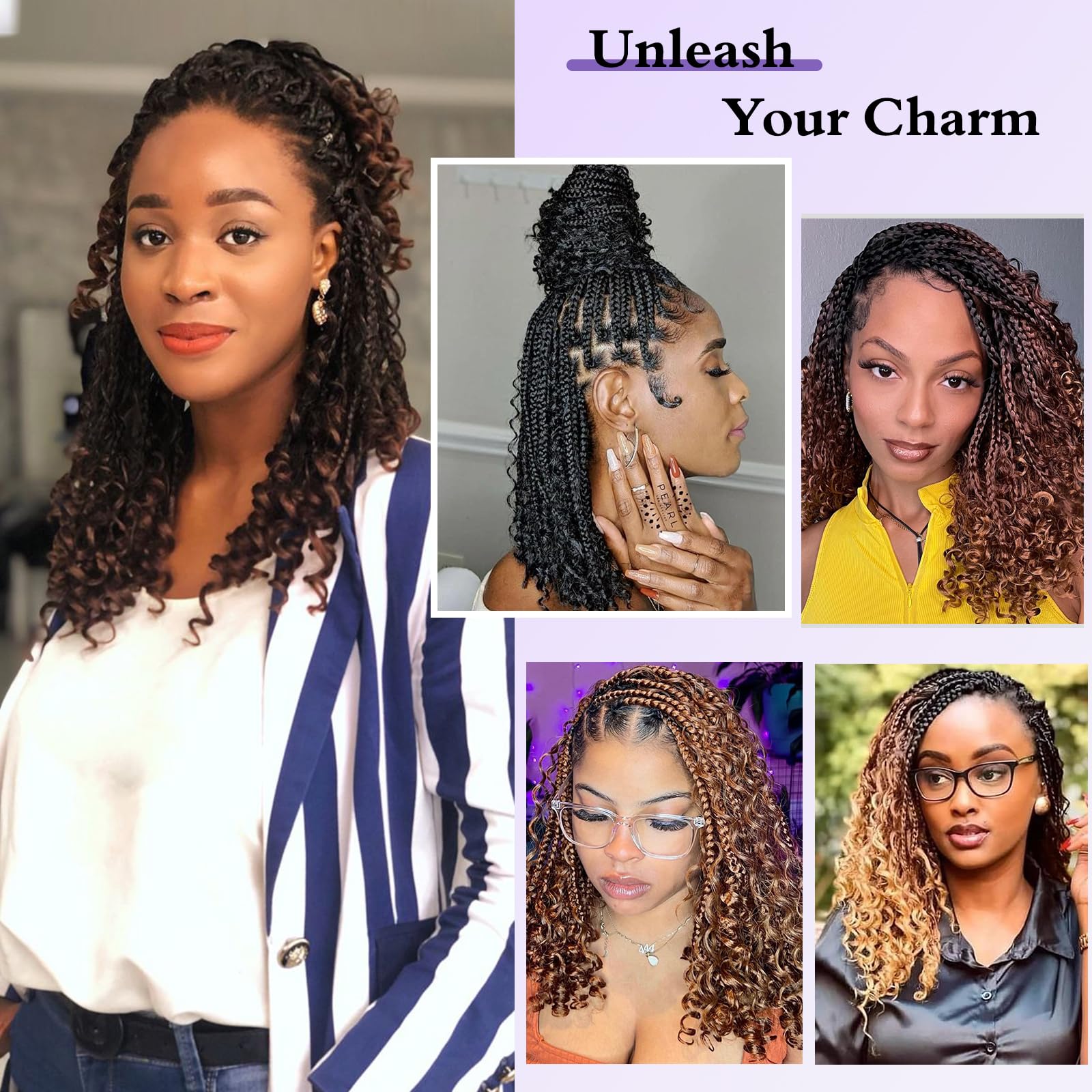 Mebeli Goddess box braids worn by model for chic styling