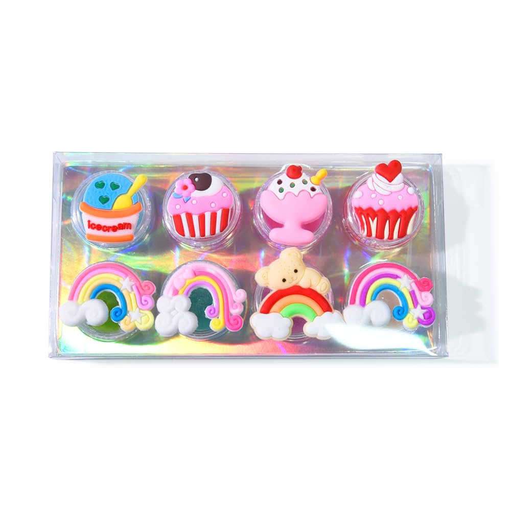 Mebtmel cupcake lip gloss for kids with glitter and gentle color