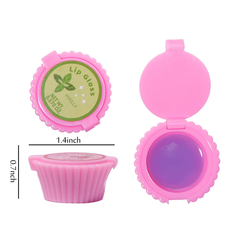 Mebtmel cupcake lip gloss container design features whimsical cupcake shapes.