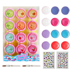 Mebtmel cupcake lip gloss set packaging highlights party-ready design.
