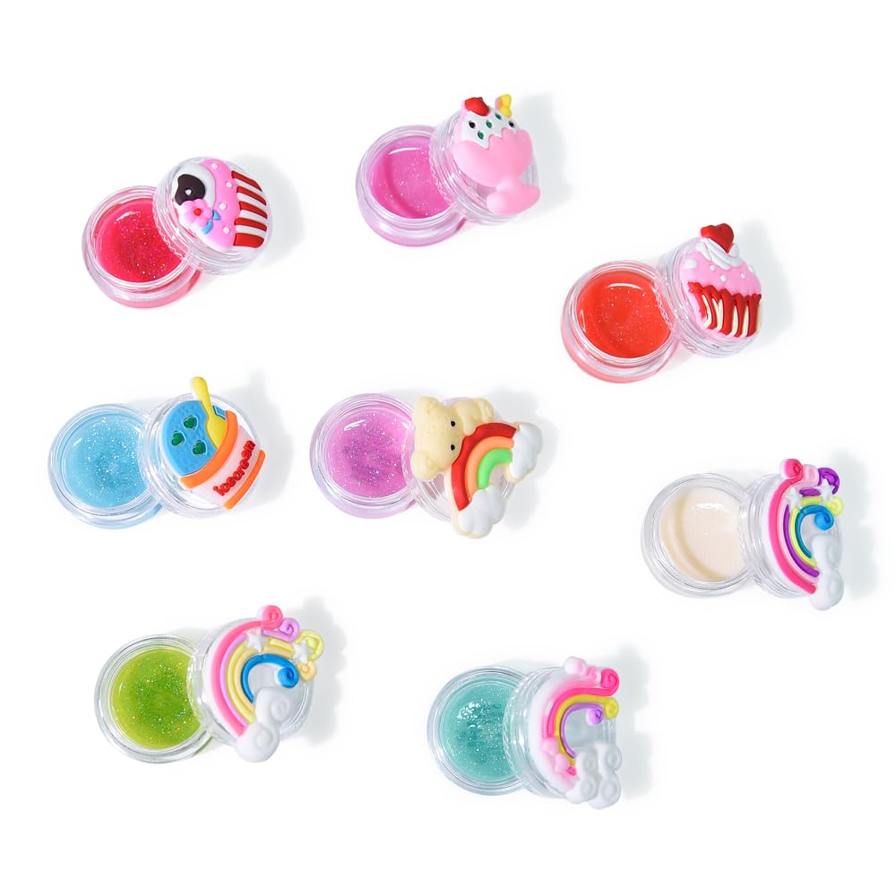 Mebtmel assorted fruity flavors in kid-friendly gloss set