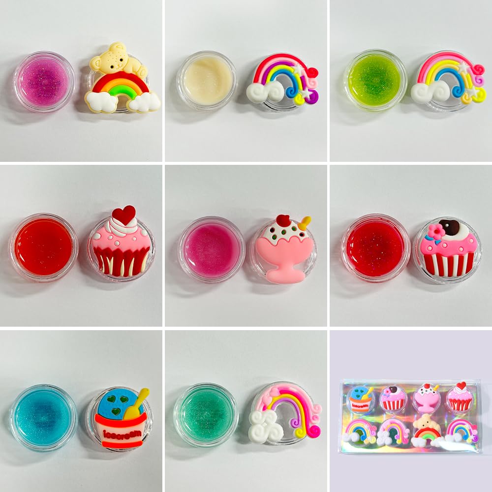 Cupcake-shaped Mebtmel gloss containers for imaginative play