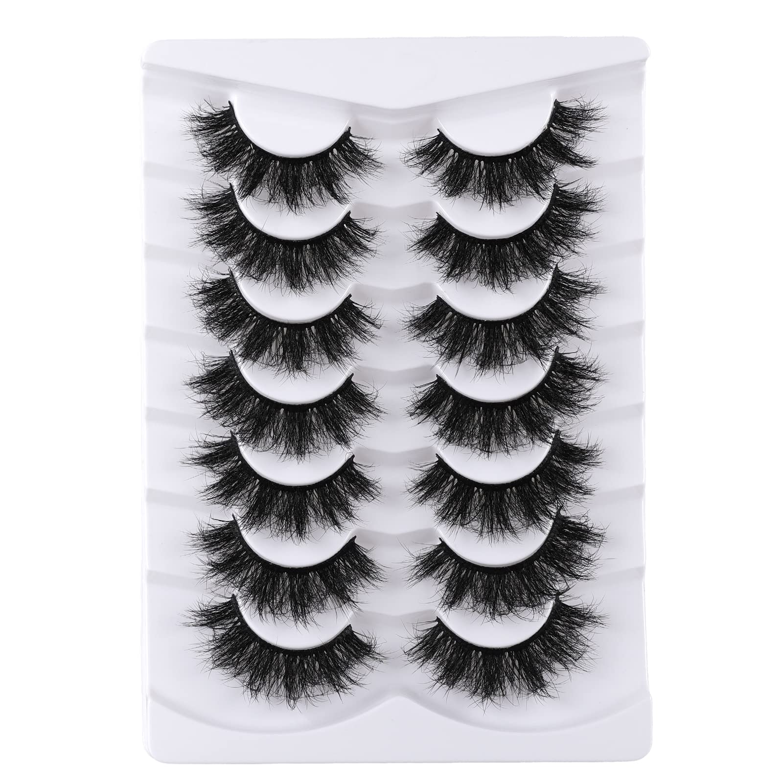 Mebver cat eye lashes 8D fluffy faux mink for a natural fluttery look.