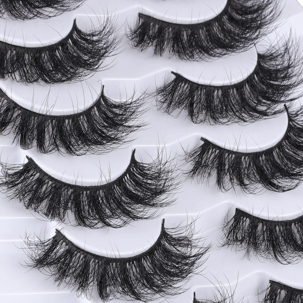 Mebver faux mink lashes with soft cotton band for comfortable wear.