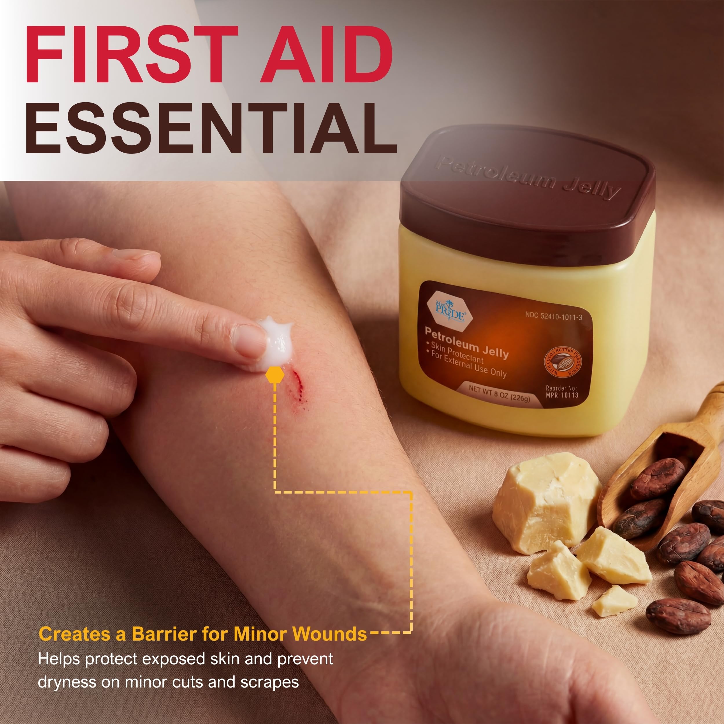 MED PRIDE Cocoa Butter Petroleum Jelly baby-safe barrier for delicate skin comfort