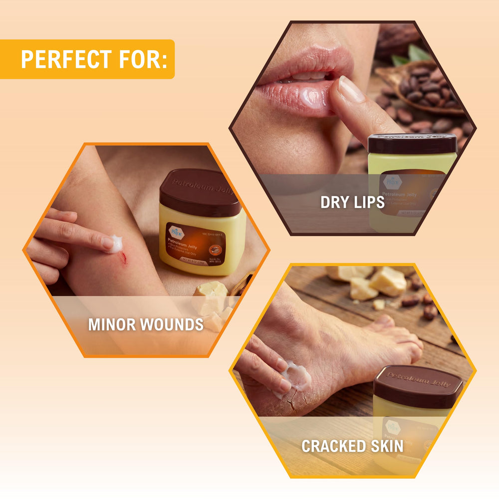MED PRIDE Cocoa Butter Petroleum Jelly hand application demonstrating daily moisturization